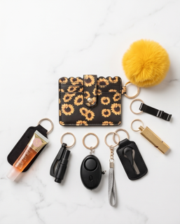 Sunflower Defense Keychain Set-Stylish Women's Safety & Everyday Carry Set