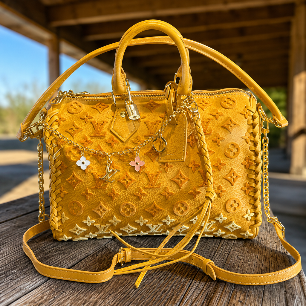 Velvet Luxe Embossed Crossbody Speedy Bag